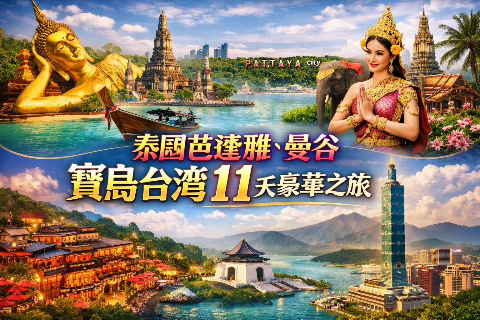 2026年 9/3 泰國芭達雅 、曼谷、寶島台灣11天豪華之旅